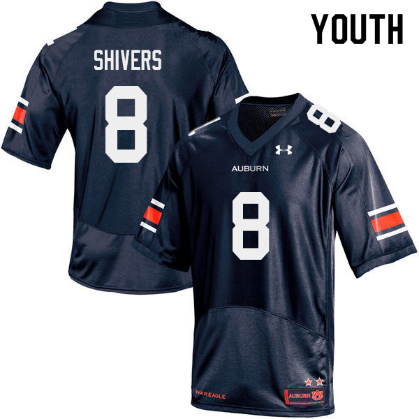 Youth #8 Shaun Shivers Auburn Tigers College Football Jerseys Sale-Navy